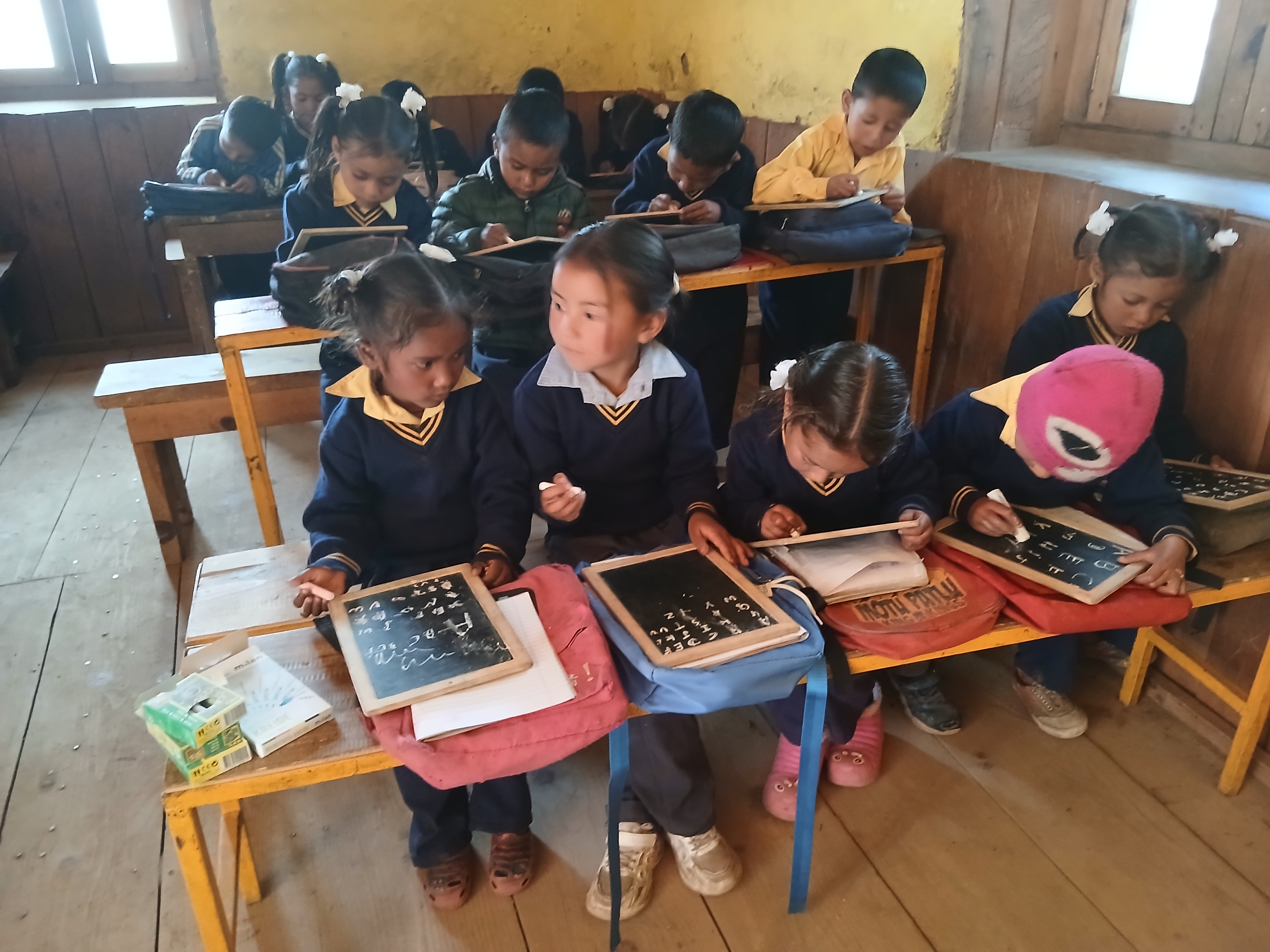 Nepal Schulgebäude im Bau